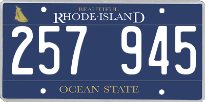 RI license plate 257945