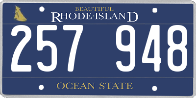RI license plate 257948