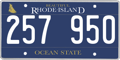 RI license plate 257950