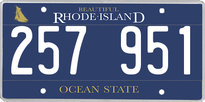 RI license plate 257951