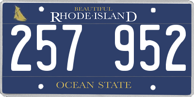RI license plate 257952