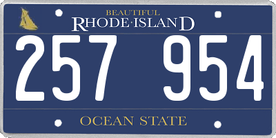 RI license plate 257954