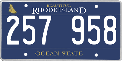 RI license plate 257958
