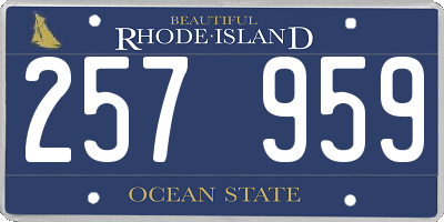 RI license plate 257959