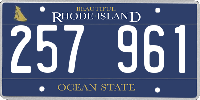 RI license plate 257961
