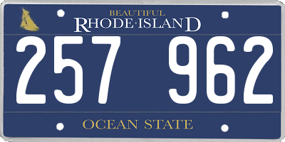RI license plate 257962