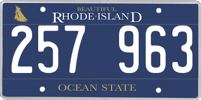 RI license plate 257963