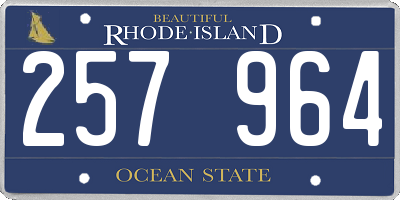 RI license plate 257964