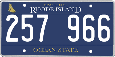 RI license plate 257966