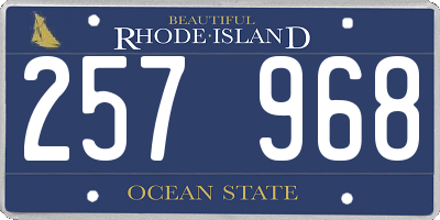 RI license plate 257968