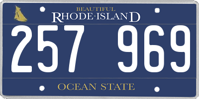 RI license plate 257969