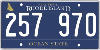 RI license plate 257970