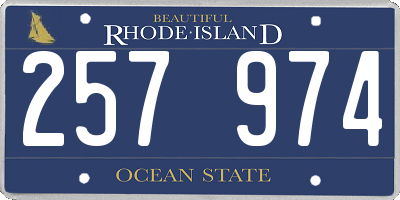 RI license plate 257974