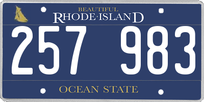 RI license plate 257983