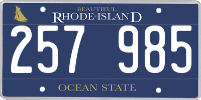 RI license plate 257985