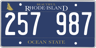 RI license plate 257987