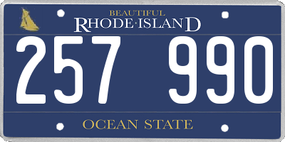 RI license plate 257990