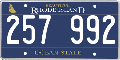 RI license plate 257992
