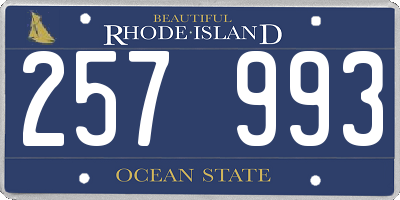 RI license plate 257993