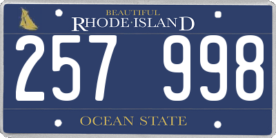 RI license plate 257998