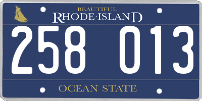 RI license plate 258013