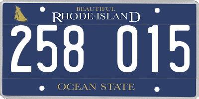RI license plate 258015