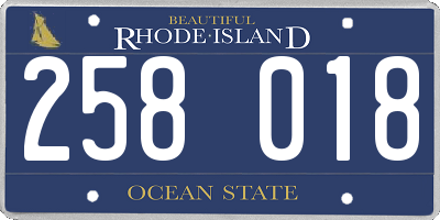 RI license plate 258018
