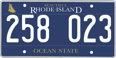 RI license plate 258023