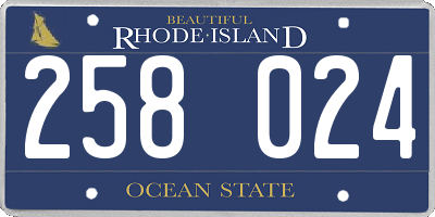 RI license plate 258024