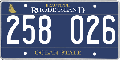 RI license plate 258026