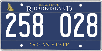 RI license plate 258028