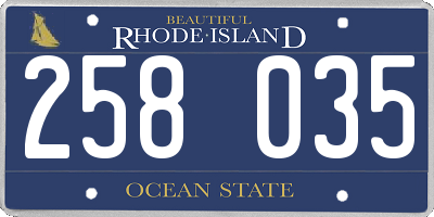 RI license plate 258035