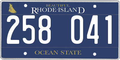 RI license plate 258041