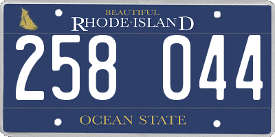 RI license plate 258044
