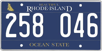 RI license plate 258046