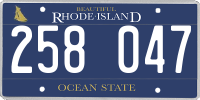 RI license plate 258047