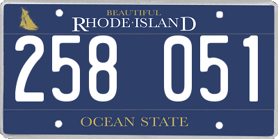 RI license plate 258051