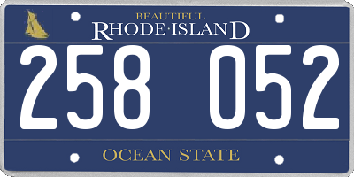 RI license plate 258052