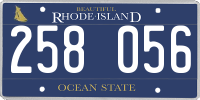 RI license plate 258056