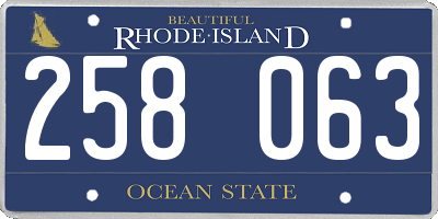 RI license plate 258063