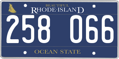 RI license plate 258066