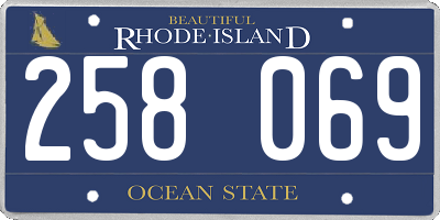 RI license plate 258069