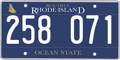 RI license plate 258071