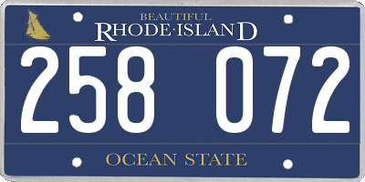 RI license plate 258072