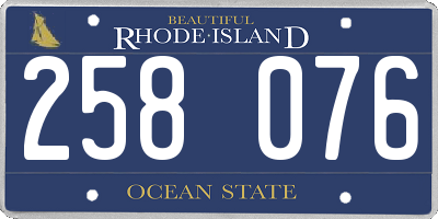 RI license plate 258076