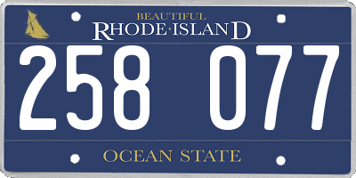 RI license plate 258077