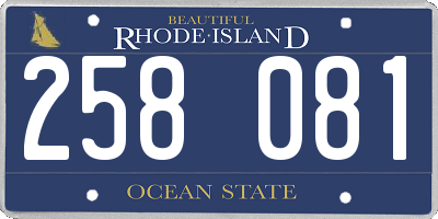 RI license plate 258081