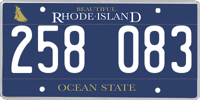 RI license plate 258083
