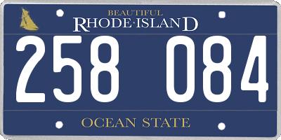 RI license plate 258084