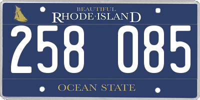 RI license plate 258085